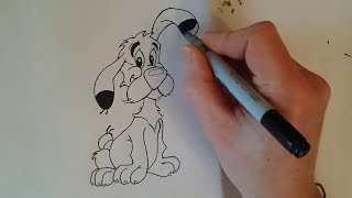 COMMENT DESSINERHOW TO DRAWCOMO DIBUJAR A IDEFIX TUTO ASTERIX [upl. by Ahsak]