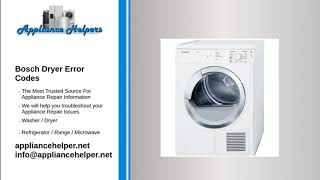 Bosch Dryer Error Codes [upl. by Wende568]