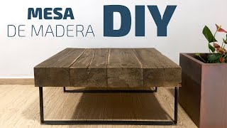 Mesa de madera para salón como hacer  DIY Coffee Table 2018 [upl. by Annelak]