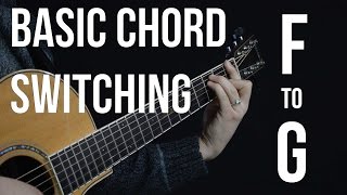 Chord Switching Practice  F to G  Easy Beginner Guitar Lessons [upl. by Elisabet]