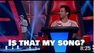 5 contestants on the voice who auditioned with a coaches song [upl. by Darci86]