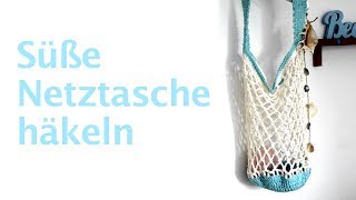 Süße Netztasche häkeln  Einkaufsnetz [upl. by Berners888]