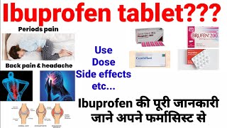 Ibuprofen tablets ip 400 mg Uses Side effectsDose and precautions In Hindi [upl. by Zsolway664]