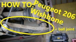 HOW TO Peugeot 206 wishbone  ball joint [upl. by Wadesworth534]