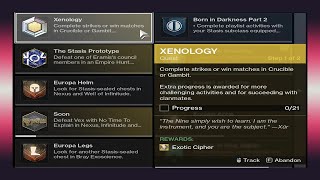 The Fastest Ways To Complete Xenology Exotic Quest From Xur  How to Get Exotic Ciphers Easy D2 [upl. by Maxma]