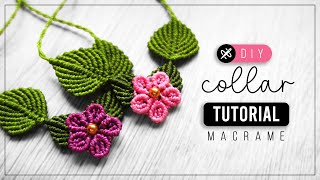 DIY Collar hadas » 🧚‍♂️ tutorial  como hacer collar con flor de hilo  diy ● Macrame necklace 226 [upl. by Aihsiym]