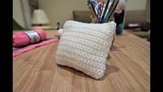 How to crochet a mini single crochet pillow [upl. by Batchelor]