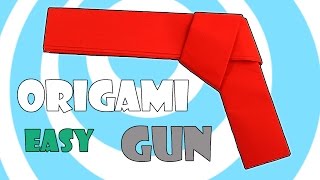 How to Make Easy Paper Origami Gun Pistol Tutorial [upl. by Aketal]