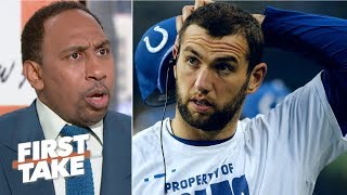 Colts fans were justified in booing Andrew Luck – Stephen A  First Take [upl. by Nilauqcaj]