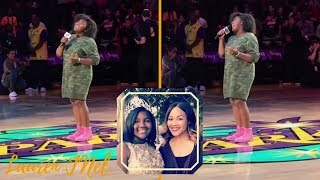 Just Like Mom Erica Campbells Daughter Krista Sings National Anthem For WNBA Game [upl. by Drugi]