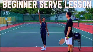 Beginner Tennis Serve Lesson  Learning the Loop [upl. by Zrike]