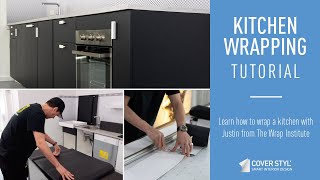 Tutorial How to wrap a kitchen with Cover Styl adhesive films [upl. by Almita]