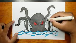 How to draw KRAKEN step by step [upl. by Millhon967]