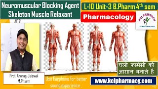 Neuromuscular Blocking agents  Skeleton muscle Relaxant  L10 Unit3  PharmacologyI [upl. by Ttimme]