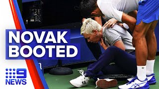 Novak Djokovic disqualified from US Open  9News Australia [upl. by Arimat]