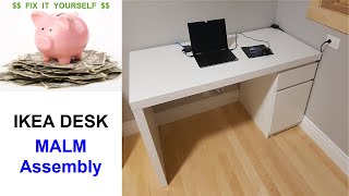 IKEA quotMALMquot Desk Assembly [upl. by Nedda]