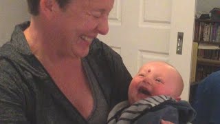 Baby Laughs at Mom Putting Pacifier in Mouth [upl. by Talbott866]