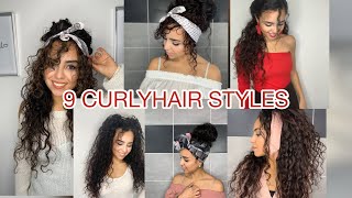 9 idées coiffures CHEVEUX BOUCLÉS 9 CURLYHAIRSTYLES [upl. by Mendes]