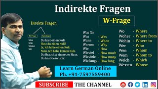 WQuestions in German  W Frage  German Grammar  Indirekte Fragen  Learn German A2 [upl. by Nandor434]