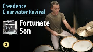 quotFortunate Sonquot  Creedence Clearwater Revival  Drum Lesson  Drum Cover [upl. by Namreg]