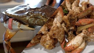 WE TRY MAKING DUNGENESS CRABS Cantonese Recipe [upl. by Sydelle581]