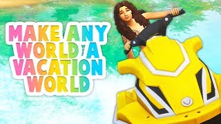 MAKE ANY WORLD A VACATION WORLD😍  THE SIMS 4  MOD REVIEW [upl. by Genvieve]