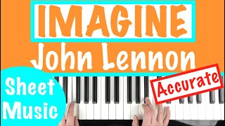 How to play IMAGINE  John Lennon Piano Accompaniment Chords Tutorial [upl. by Osnola]