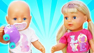 Baby doll dress up amp kids pretend play baby dolls  Baby Annabelll doll videos [upl. by Alaecim]