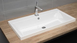 Countertop washbasin with overflow installation  PURO and SILENIO  KALDEWEI [upl. by Annaiv348]