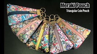 DIY Triangular Coin Pouch  Key Fob Zipper Pouch Pattern  Meraki Pouch [upl. by Pytlik]