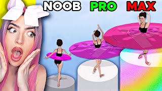 Noob vs MAX LEVEL in Crazy Ballerina 3D [upl. by Yartnoed379]