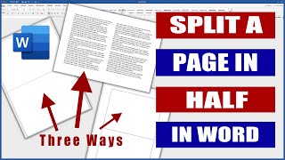 In Word How to split a page in Half  Microsoft Word Tutorials [upl. by Tiphani68]