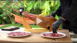 How To Carve A Whole Jamon Iberico De Bellota from Iberico Club 2 min StepbyStep video [upl. by Naitsihc]