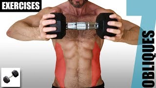 7 OBLIQUE EXERCISES YOU CAN DO WITH ONLY ONE DUMBBELL [upl. by Addia]