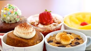 5 NEW 1 Minute Microwave Mug Cakes CELEBRATION includes Vegan EggFree amp Flourless Recipes [upl. by Kelda]