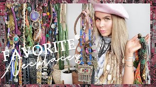 My necklace collection  Haul  Favorite boho necklaces [upl. by Favrot]