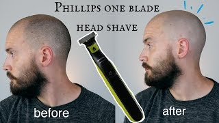 SHAVING MY HEAD  Phillips one blade head shave review IMPRESSIVE [upl. by Midan]