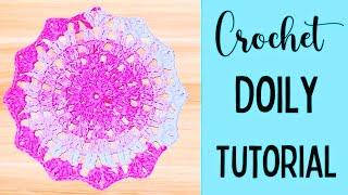 How to Crochet a Simple Doily  DIY Crochet Doilies [upl. by Rawley]