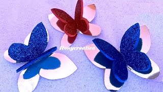 Cómo hacer mariposas doble ideales para decorar  DIY butterflies  decoration and ornament [upl. by Skyla262]