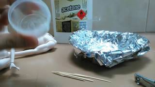 How to melt plastic using acetone and use it to mod dolls [upl. by Hsuk]