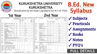 KUK New BEd Syllabus for 1st amp 2nd Year  Kurukshetra University Latest BEd Syllabus  Changed [upl. by Eimorej]