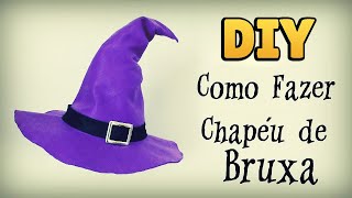 DIY COMO FAZER CHAPÉU DE BRUXA para HALLOWEEN SEM COSTURA 🎃  Fantasia Festa Adulto diyhalloween [upl. by Karrah]