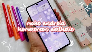 how to make your phone aesthetic ✨️ pastel purple theme 💜 [upl. by Christiano25]