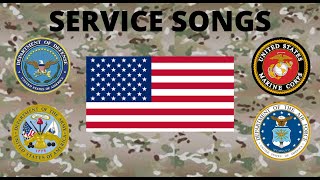 NAVY MARINES ARMY amp AIR FORCE SERVICE SONGS W LYRICS [upl. by Caspar]