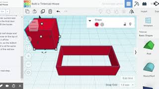 Tinkercad House Tutorial  Creating the open house and roof [upl. by Enilrem]