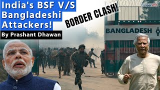 Sudden Clash at India Bangladesh Border  Indias BSF vs Bangladeshi Attackers [upl. by Hosbein561]