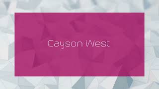 Cayson West  appearance [upl. by Nellac]