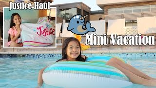 JUSTICE Mini VACAY HAUL HOTEL ROOM TOUR  VLOG [upl. by Gibby611]