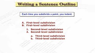 Writing a Sentence Outline [upl. by Grata]