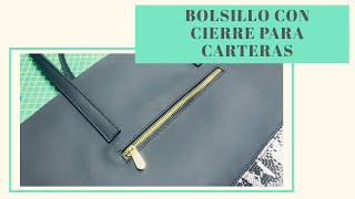 Cómo hacer un bolsillo con cierre para cartera [upl. by Haman343]